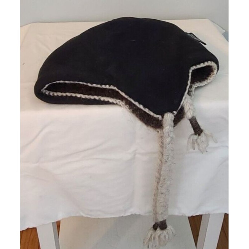 Everest Designs Nepal Ear Flap Hat Wool Beanie Cap Winter Fleece Lined Tassel - Picture 10 of 10